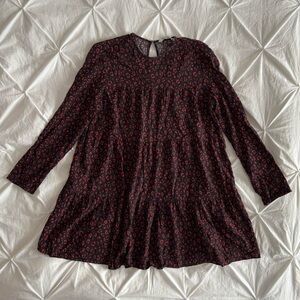 zara long sleeved tiered babydoll dress